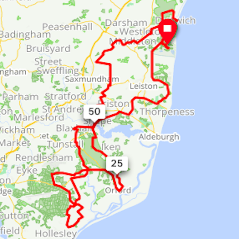 RSPB Suffolk Go Wild Sportive Route Map